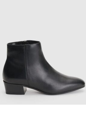 Aquatalia Fuoco Black Leather Ankle Boots Size 8